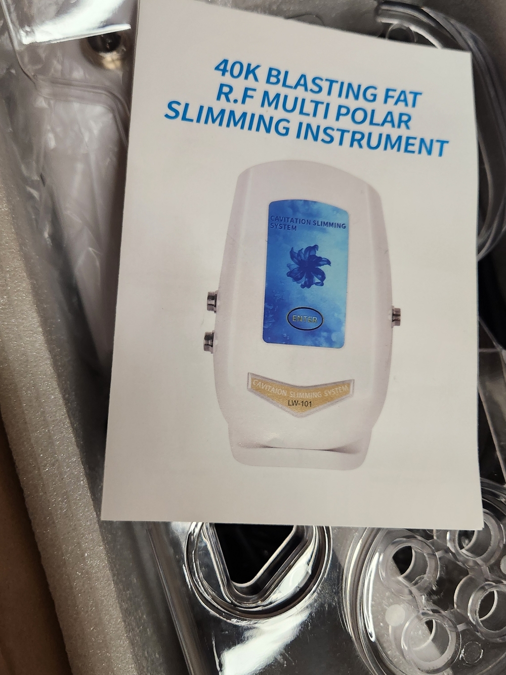 40K Blasting Fat RF Multi Polar Slimming Instrument - White with Blue Screen